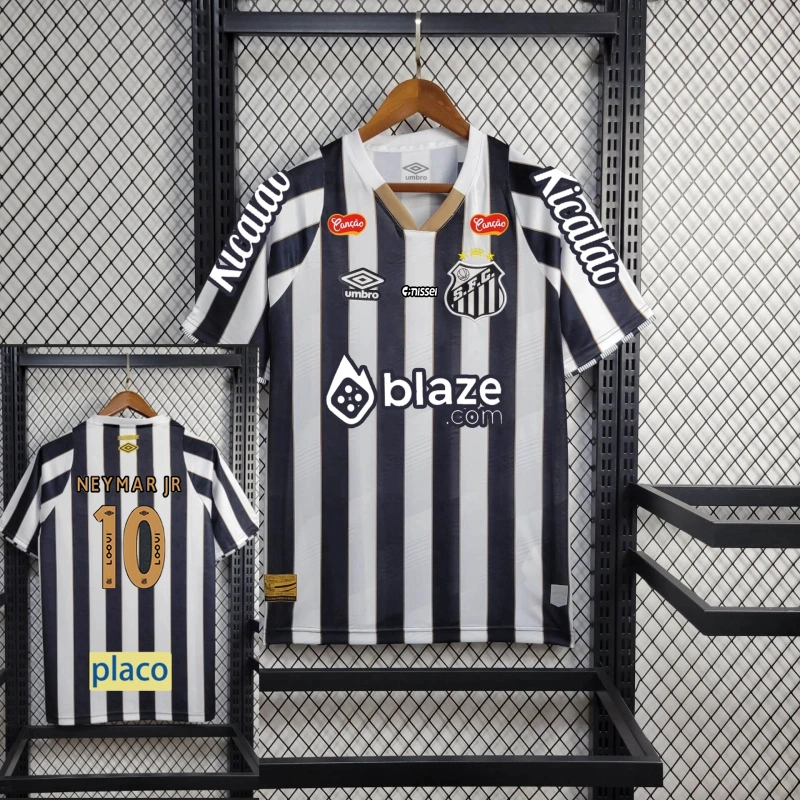 NEYMAR JR #10 Santos FC Soccer Jersey Away Shirt All Sponsor 2024