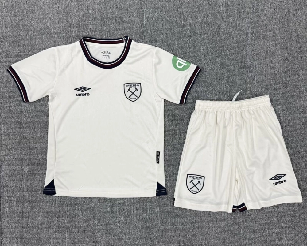 West Ham United Football Jersey Away Kids Kit Jersey+Shorts 2025-26