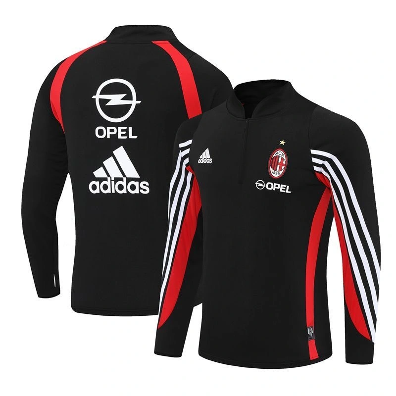 AC Milan Retro Training Kit Sweatshirt Black 2003/04