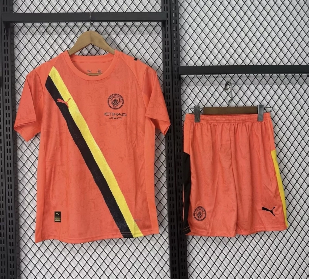 Manchester City Fourth Away Kids Kit Jersey+Shorts 2025/26