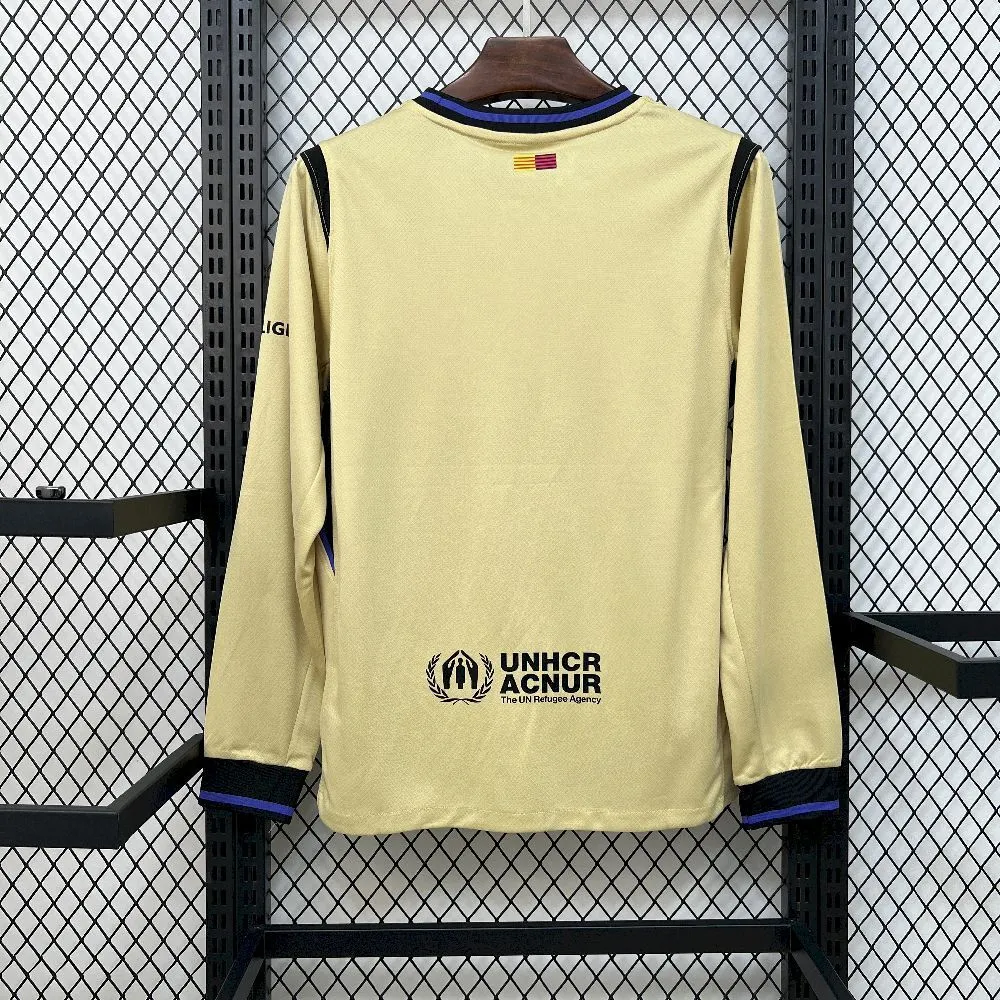 Barcelona Away Long Sleeve Soccer Jersey Custom Shirt 2025/26