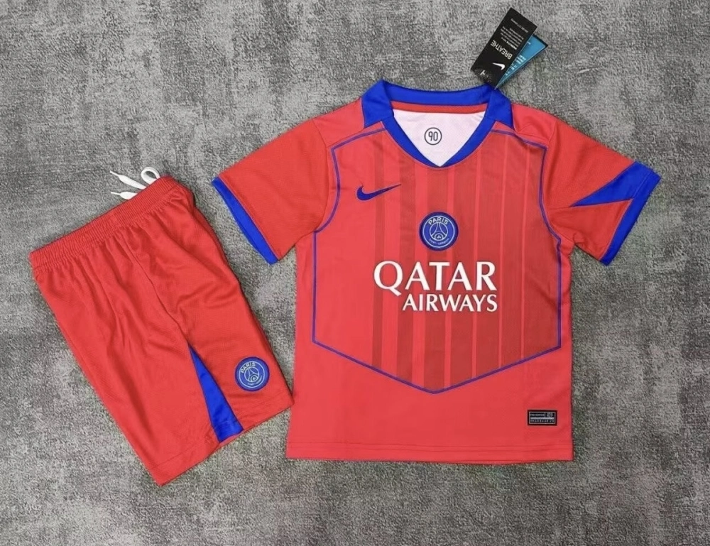 PSG Soccer Jersey Third Away Kids Kit Jersey+Shorts 2025/26