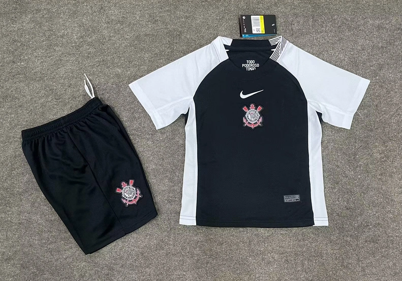 Corinthians Soccer Jersey Away Kids Kit Jersey+Shorts 2025