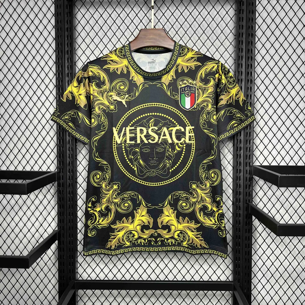 Italy Soccer Jersey x Versace Gold Special Edition Custom Shirt 2022