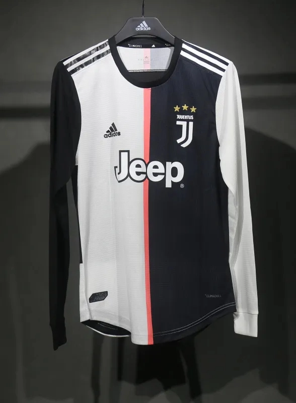 Juventus Authentic Soccer Jersey Home Long Sleeve Shirt 2019-20