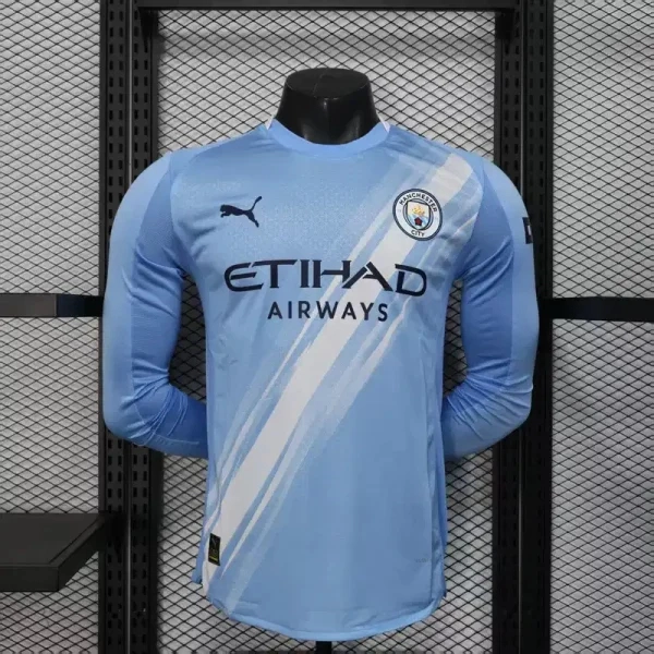 Manchester City Authentic Home Long Sleeve Football Jersey Shirt 2025/26
