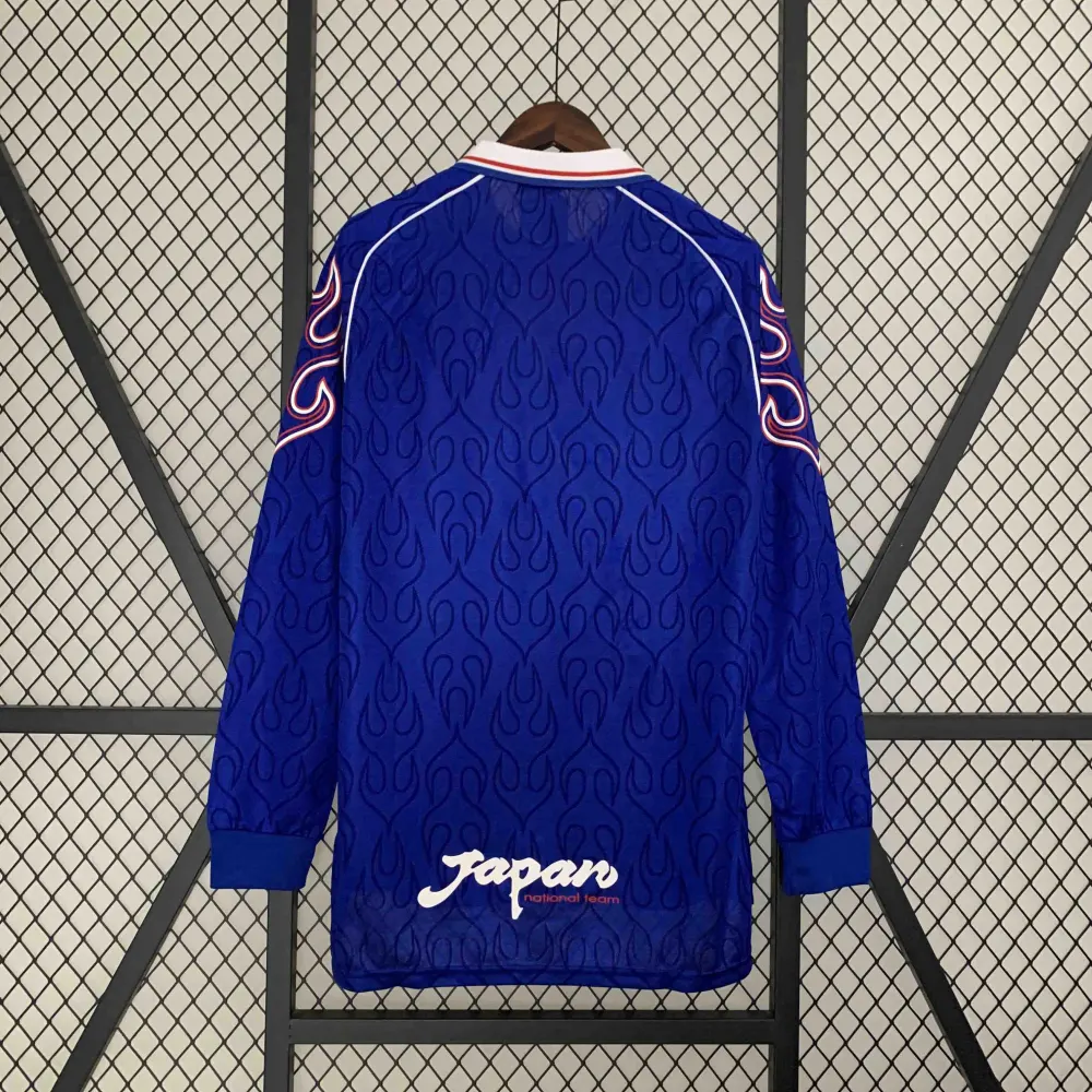Japan Retro Soccer Jersey Home Custom Long Sleeve Shirt 1998