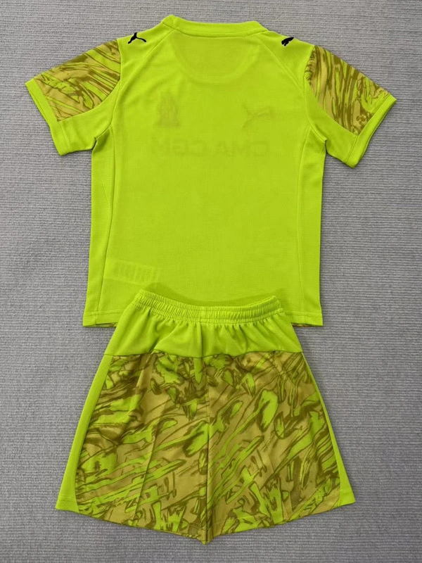 Marseille Soccer Jersey Goalkeeper Kids Kit Jerseys+Shorts 2025/26