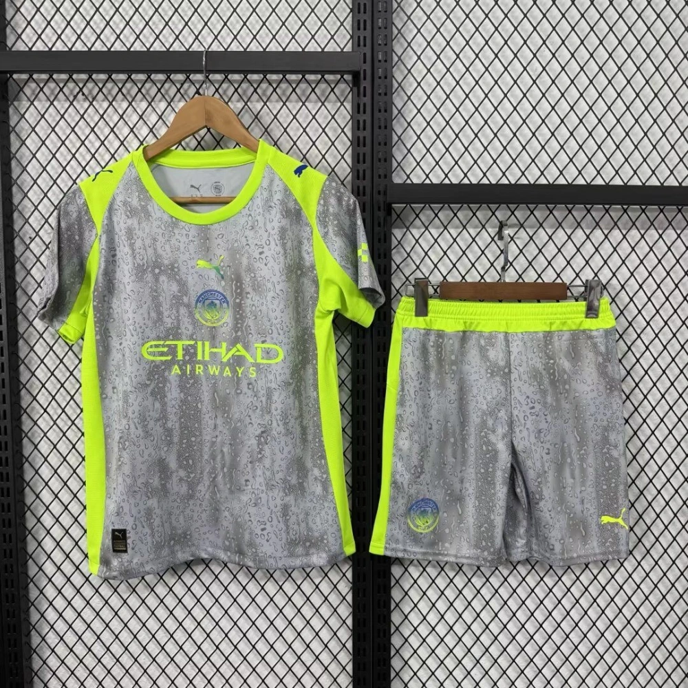 Manchester City Third Away Kids Kit Jersey+Shorts 2025/26