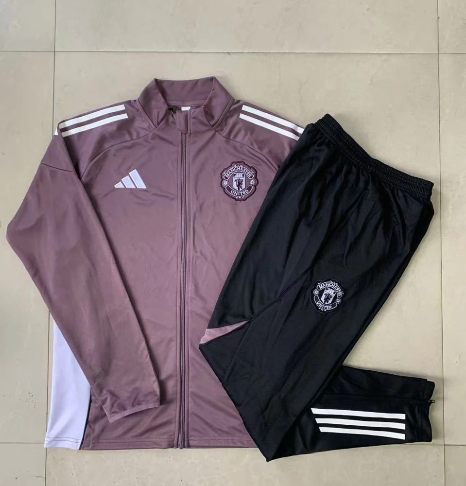 Kids Manchester United Training Kit (Jacket+Pants) Grayish Purple 2025/26