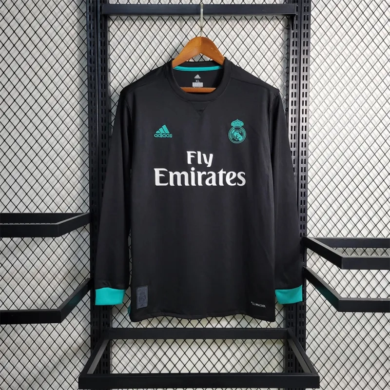 Real Madrid Retro Jersey Away Long Sleeve Soccer Shirt 2017/18