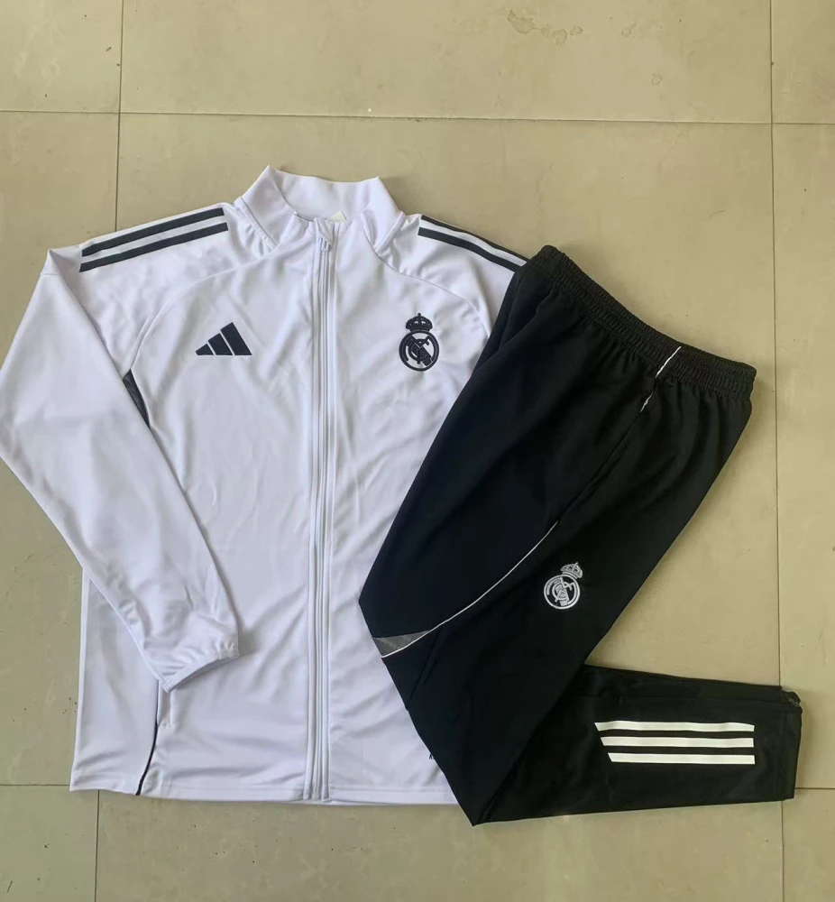 Kids Real Madrid Training Kit (Jacket+Pants) White 2025/26