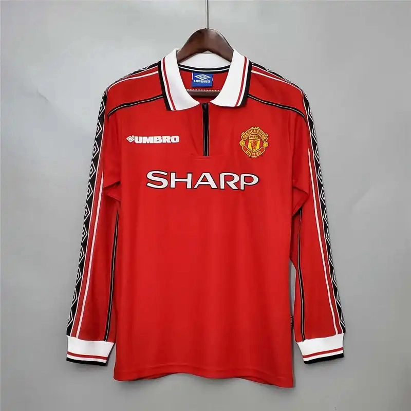 Manchester United Retro Home Long Sleeve Football Jersey Shirt 1998/99