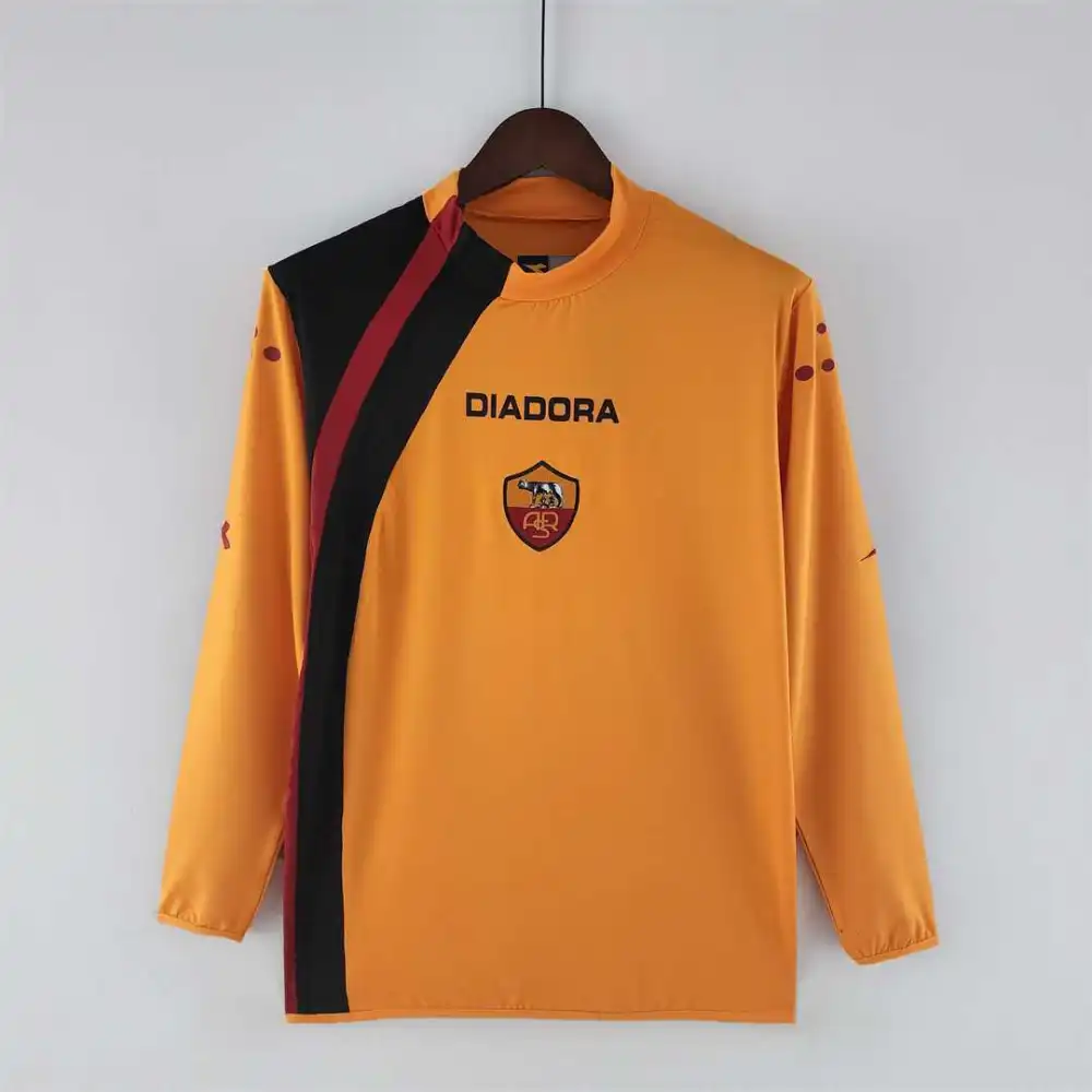 Roma Retro Soccer Jersey Home Long Sleeve Custom Shirt 2005/06