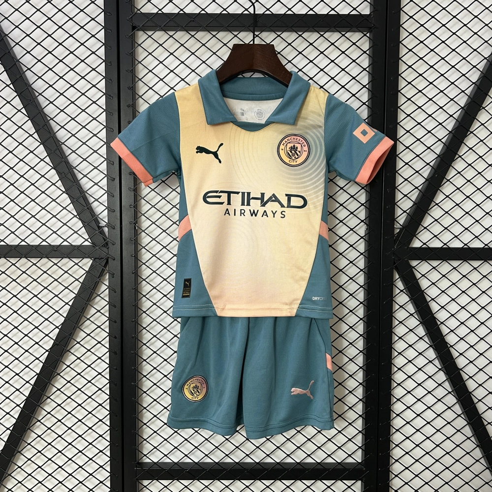 Manchester City Fourth Away Kids Kit Jersey+Shorts 2024/25
