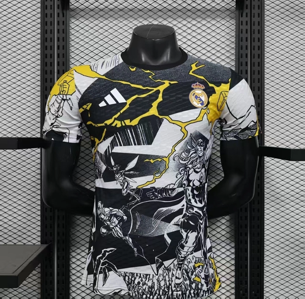 Real Madrid Authentic Soccer Jersey Pre-Match Marvel Shirt 2025/26