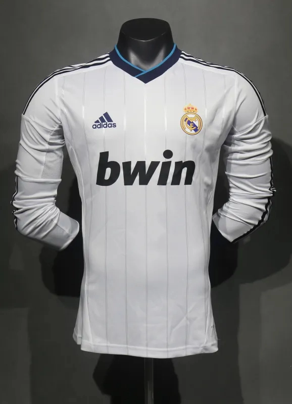 Real Madrid Authentic Retro Jersey Home Long Sleeve Soccer Shirt 2012/13