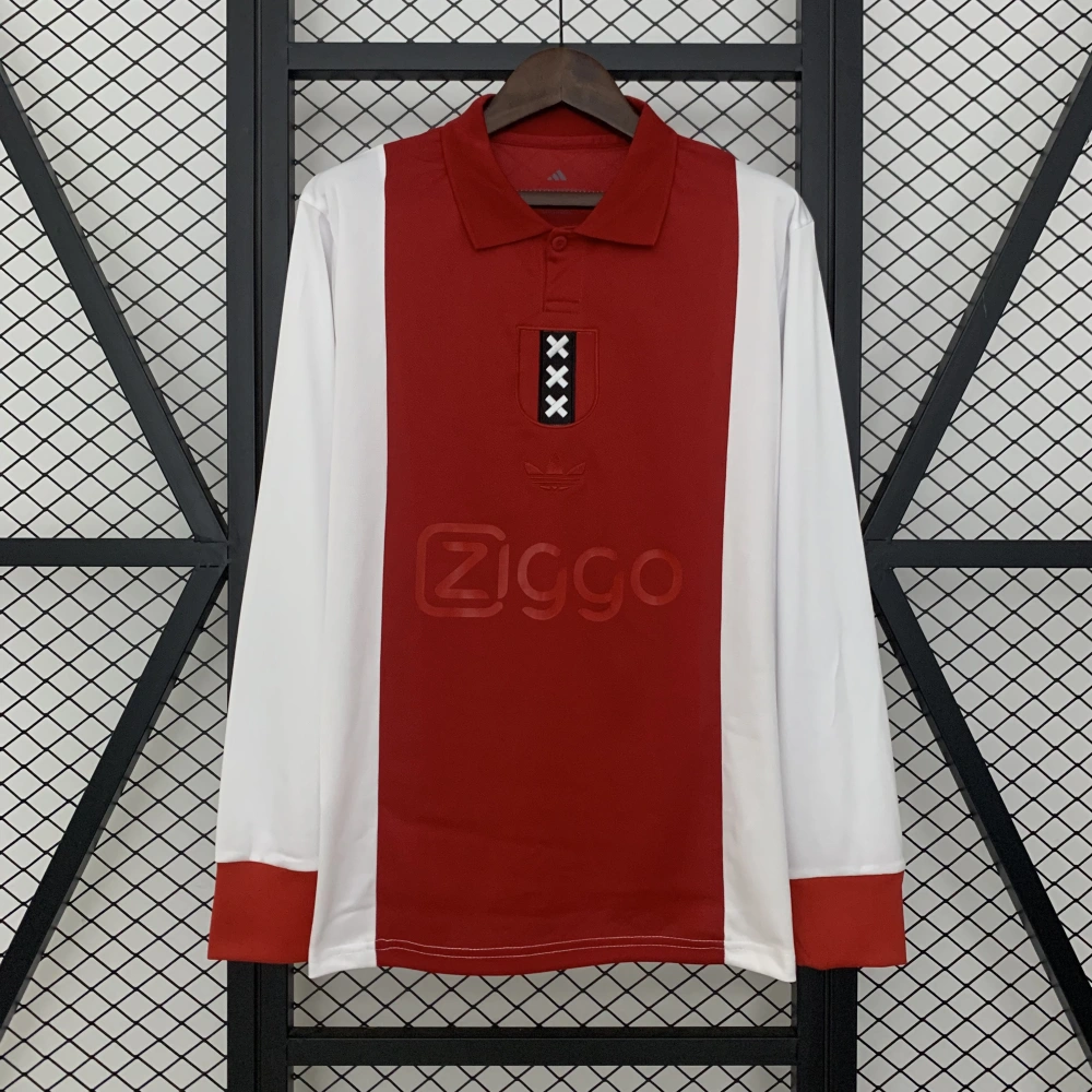 Ajax Football Jersey 125th Anniversary Custom Long Sleeve Shirt 2025/26