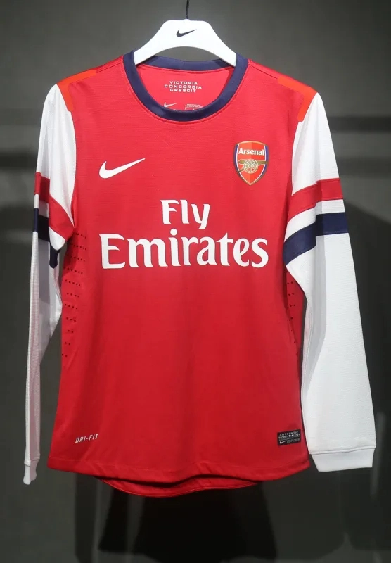 Arsenal Authentic Soccer Retro Jersey Home Long Sleeve Shirt 2012-13