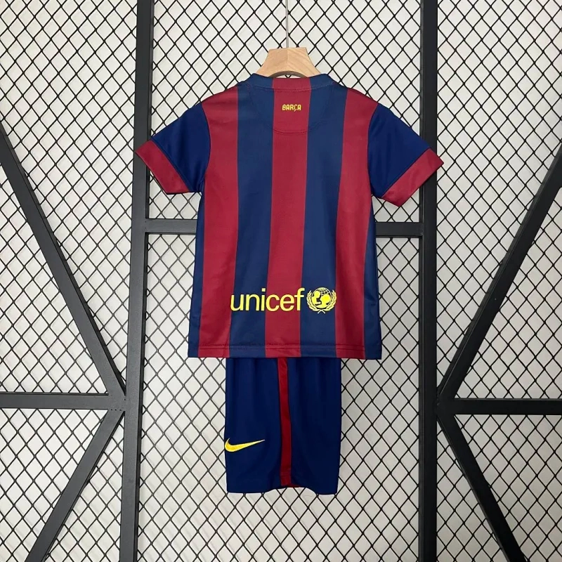 Barcelona Retro Jersey Home Kids Kit Jersey+Shorts 2014-15