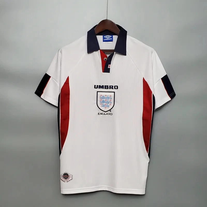 England Retro Soccer Jersey Home Custom Shirt World Cup 1998