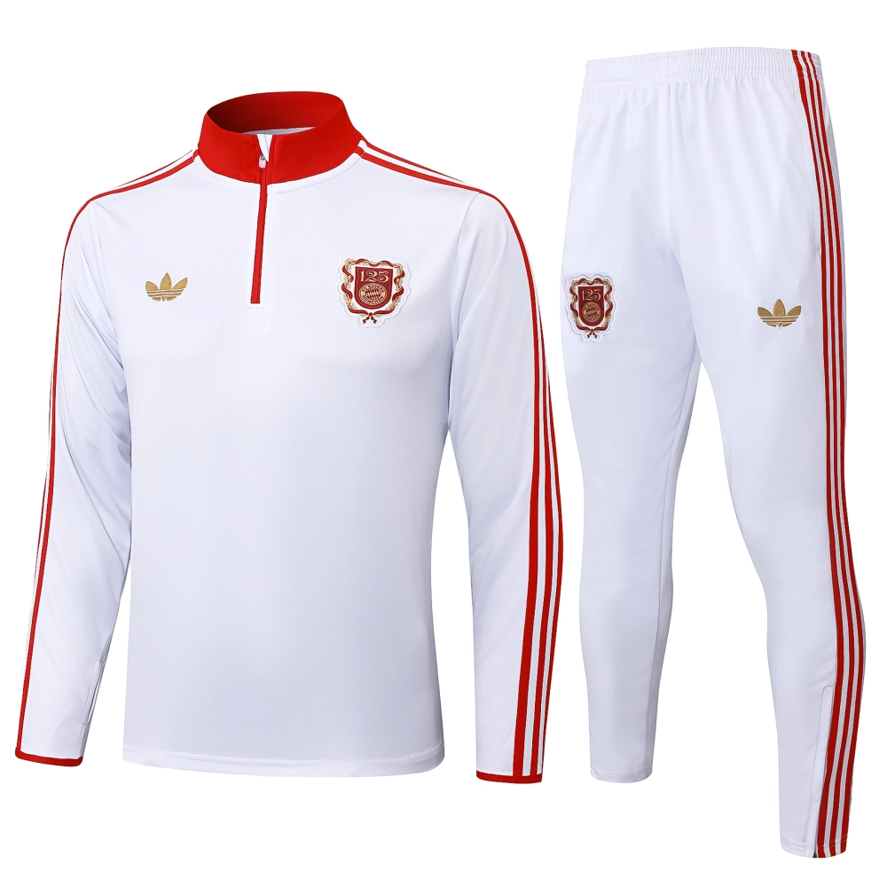 Bayern Munich Training Kit (Sweatshirt+Pants) White 2025/26 - 125th Anniversary