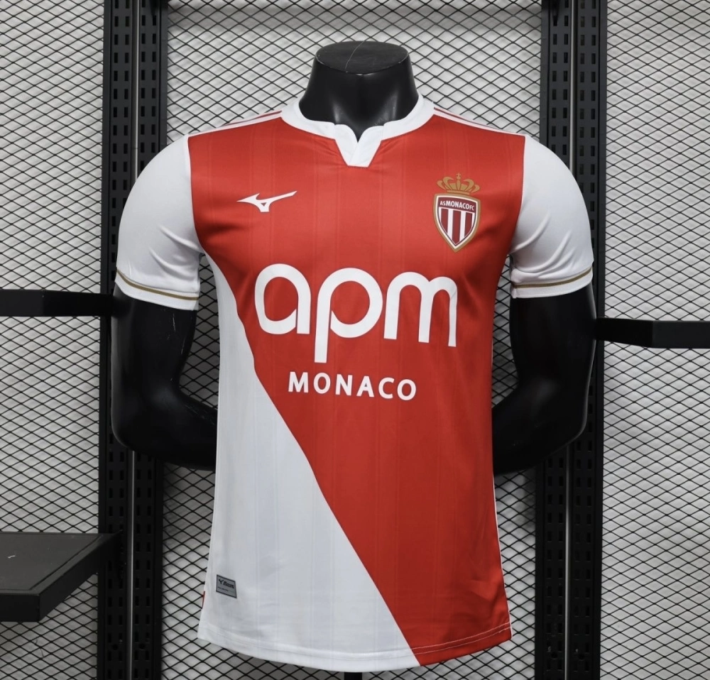 AS Monaco Authentic Soccer Jersey Home Shirt 2025/26