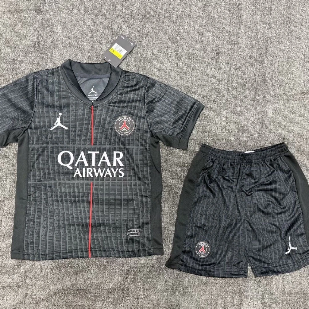 PSG Soccer Jersey Fourth Away Kids Kit Jersey+Shorts 2025/26