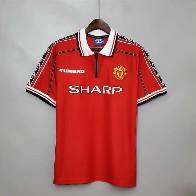 Beckham #7 Manchester United Retro Home Football Jersey Shirt 1998/99