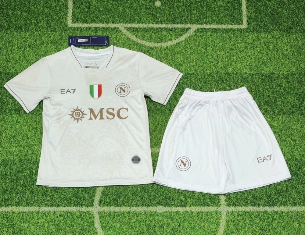 Napoli Soccer Jersey Away Kids Kit Jersey+Shorts 2025-26