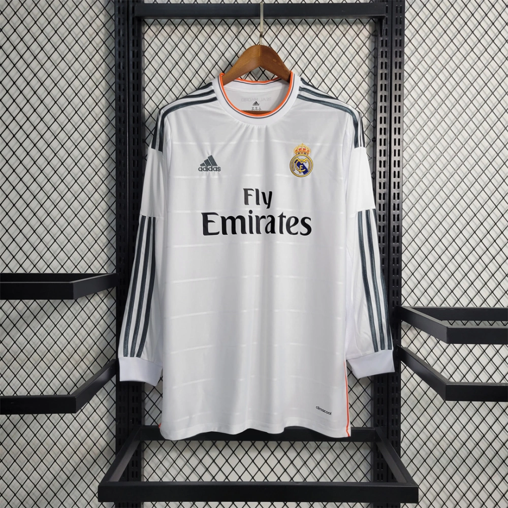 Real Madrid Retro Jersey Home Custom Long Sleeve Soccer Shirt 2013/14