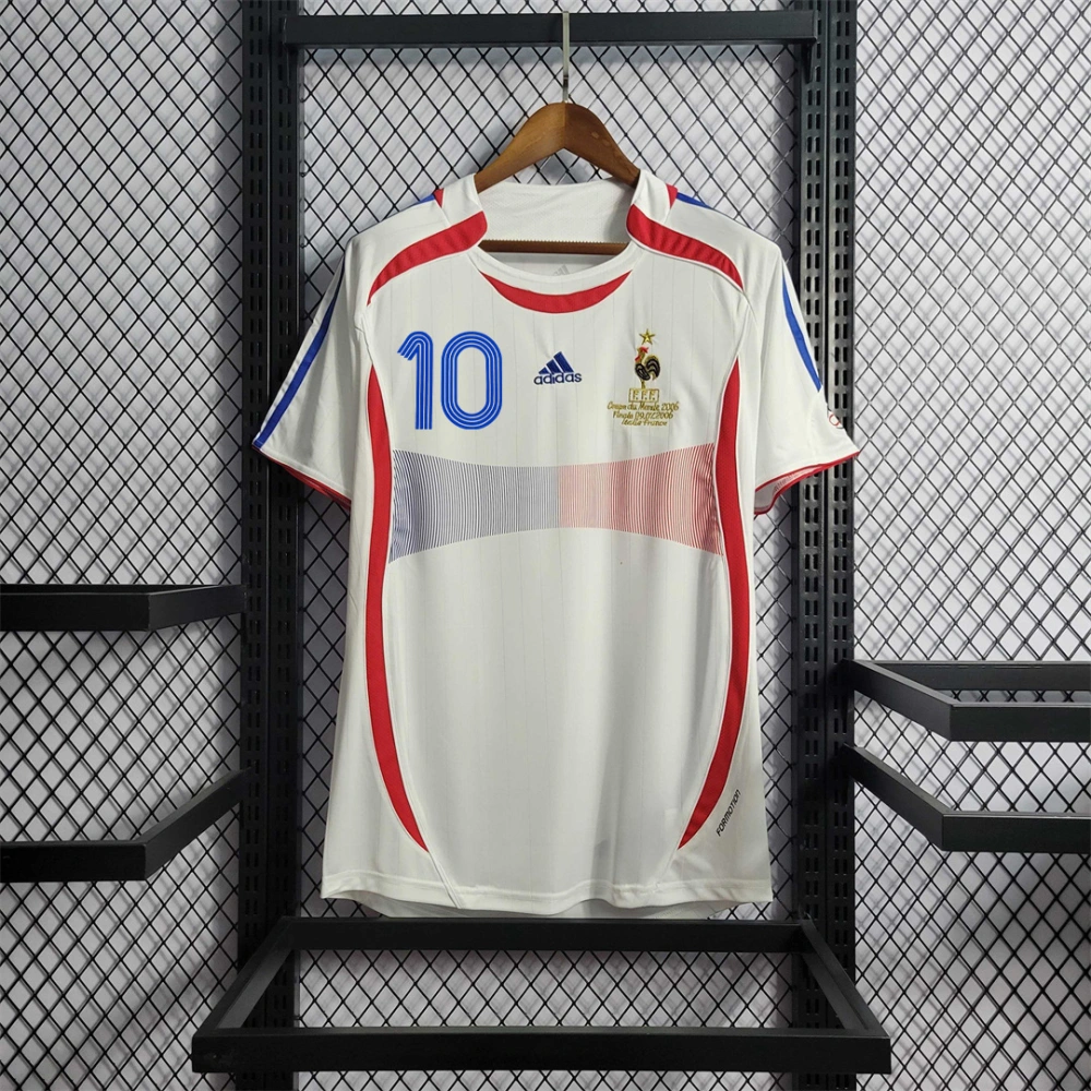 Zidane#10 France Retro Soccer Jersey Away Shirt World Cup 2006