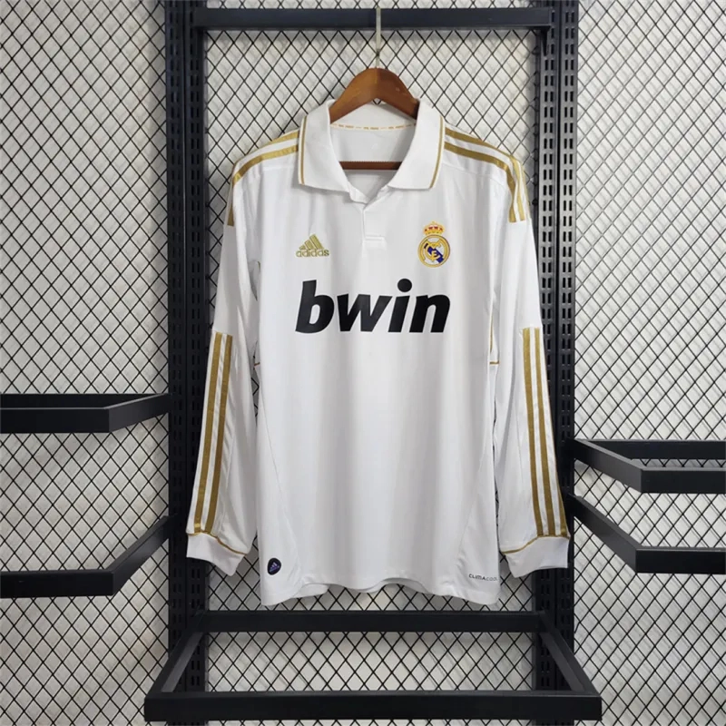 Real Madrid Retro Jersey Home Long Sleeve Soccer Custom Shirt 2011/12