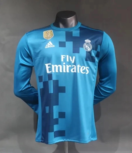 Real Madrid Authentic Retro Jersey Third Away Long Sleeve Soccer Shirt 2017/18