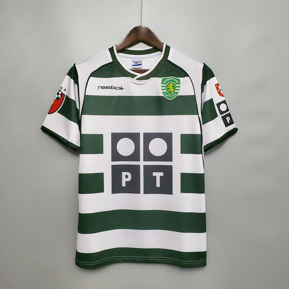 Sporting CP Retro Soccer Jersey Home Custom Shirt 2001/03