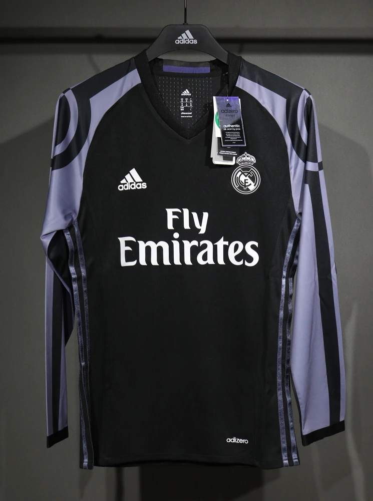 Real Madrid Authentic Retro Jersey Third Away Long Sleeve Soccer Shirt 2016/17