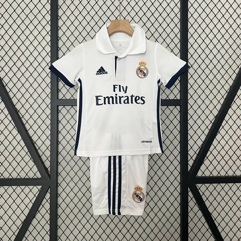Real Madrid Retro Jersey Home Kids Kit Jersey+Shorts 2016/17