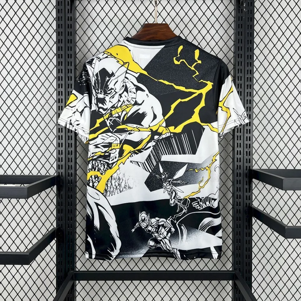 Real Madrid Soccer Jersey Pre-Match Marvel Custom Shirt 2025/26