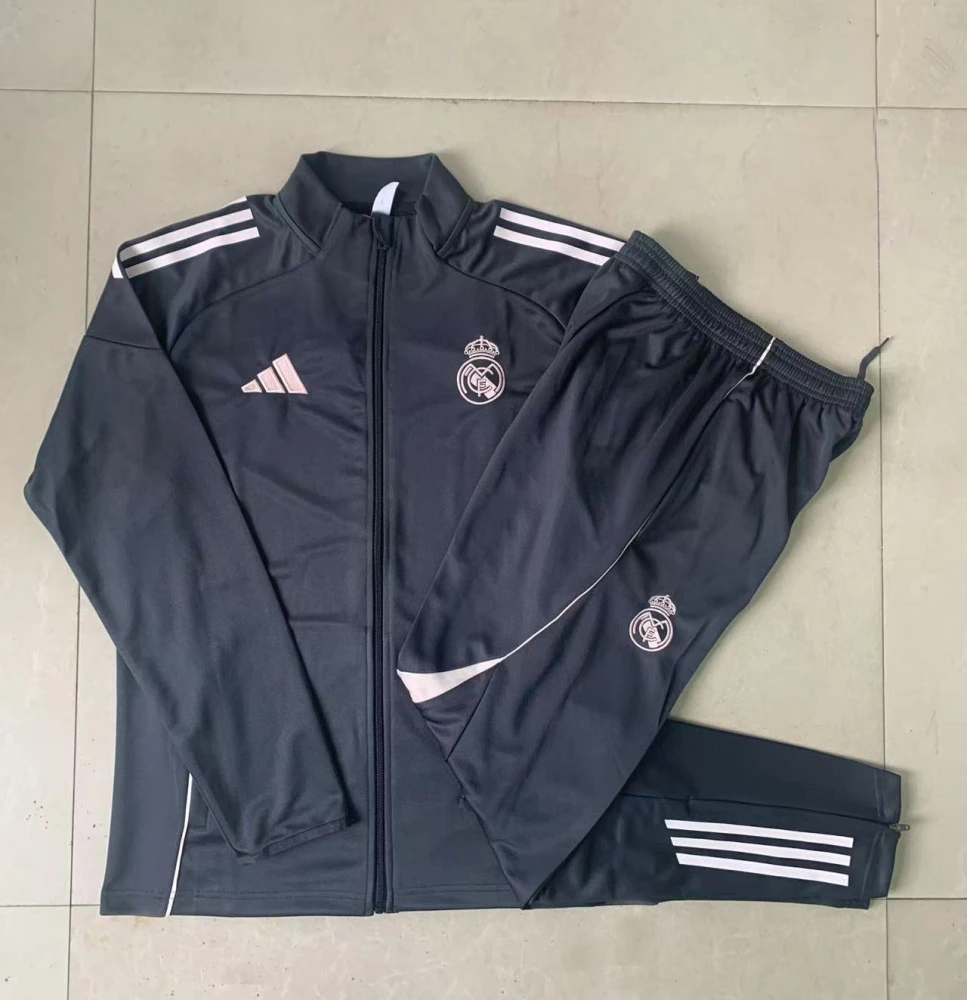 Kids Real Madrid Training Kit (Jacket+Pants) Deep Grey 2025/26