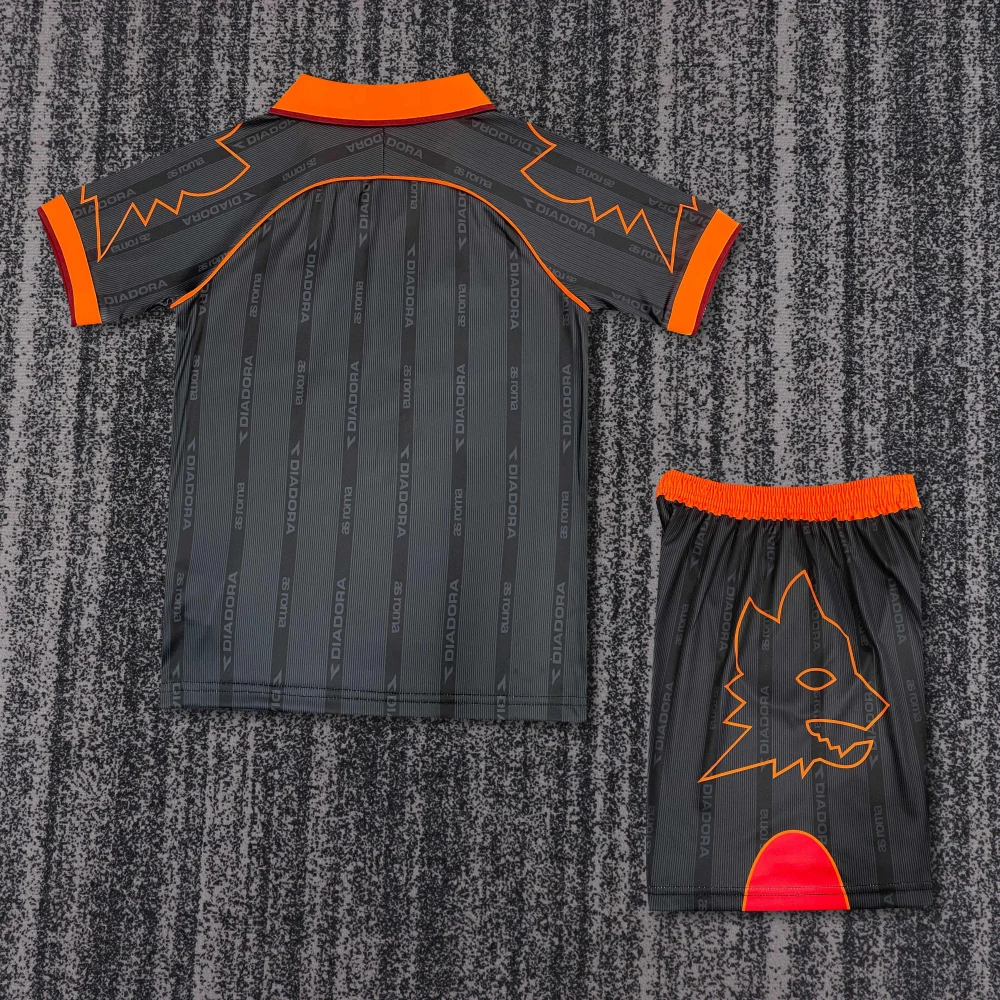 Roma Retro Soccer Jersey Away Kids Kit Jersey+Shorts 1999/00