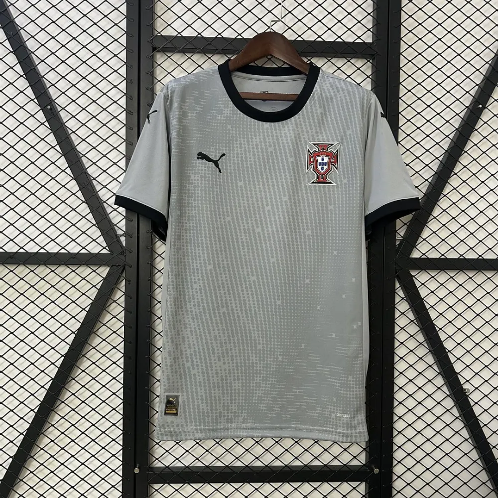 Portugal Soccer Jersey Grey Goalkeeper Custom Shirt 2025
