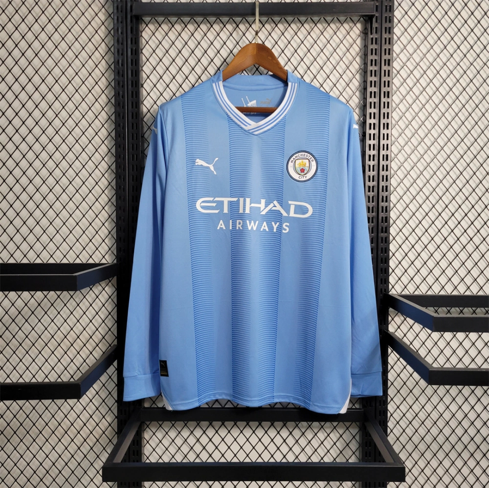 Manchester City Football Jersey Home Long Sleeve Shirt 2023/24
