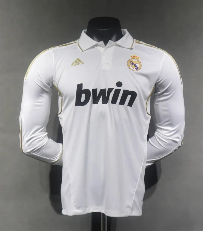 Real Madrid Authentic Retro Jersey Home Long Sleeve Soccer Shirt 2011/12