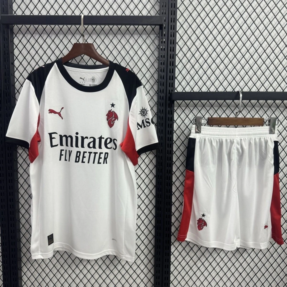 AC Milan Soccer Jersey Away Kids Kit Jersey+Shorts 2025/26