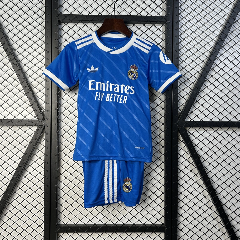Real Madrid Soccer Jersey Third Away Kids Kit Jersey+Shorts 2025/26