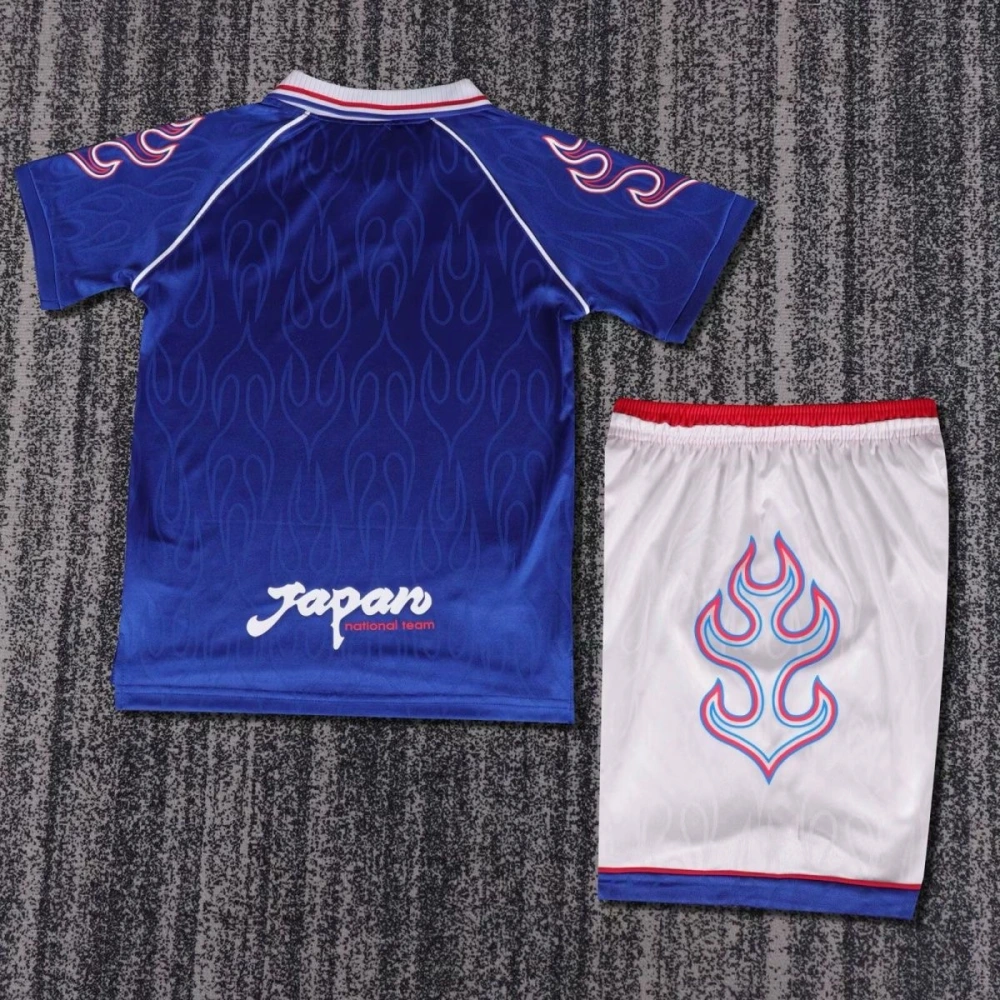 Japan Retro Soccer Jersey Home Kids Kit Jersey+Shorts 1998