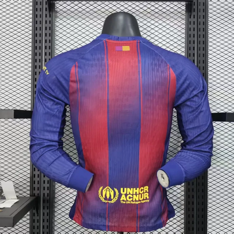 Authentic Soccer Jersey Barcelona Home Long Sleeve Shirt 2025/26
