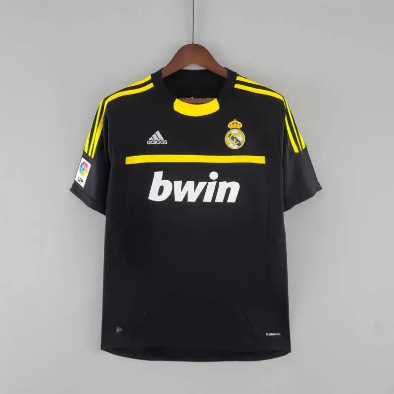 Real Madrid Retro Jersey Away Goalkeeper Black Soccer Custom Shirt 2011/12