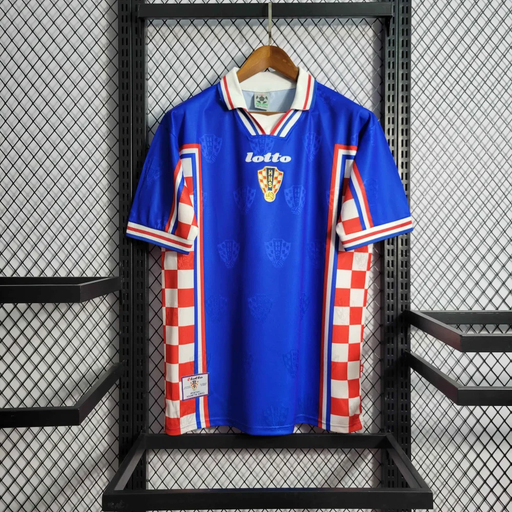 Croatia Retro Soccer Jersey Away Custom Shirt World Cup 1998
