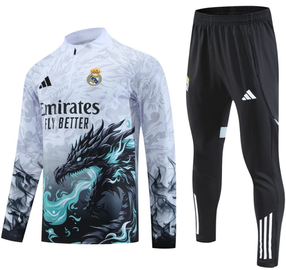 Kids Real Madrid Training Kit (Sweatshirt+Pants) Dragon 2025/26